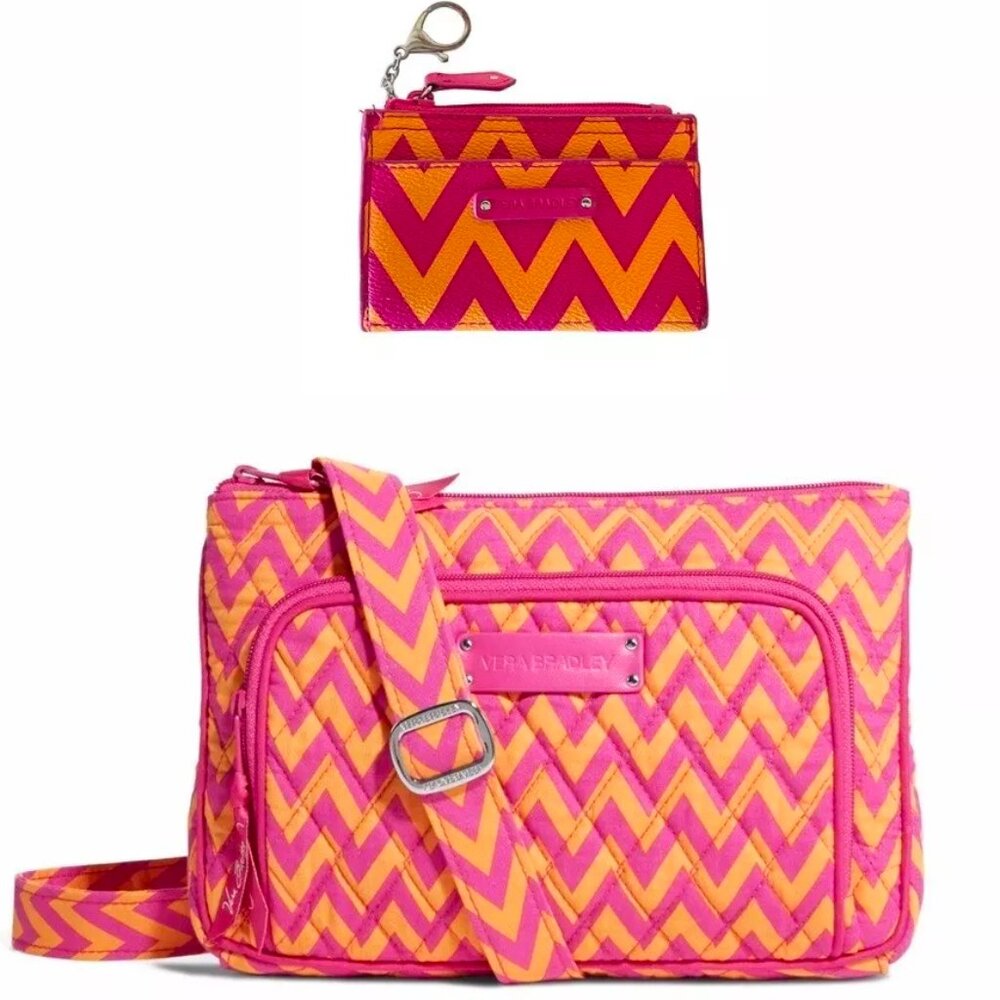 SET Vera Bradley Ziggy Zag Little Hipster and Slim Coin Purse